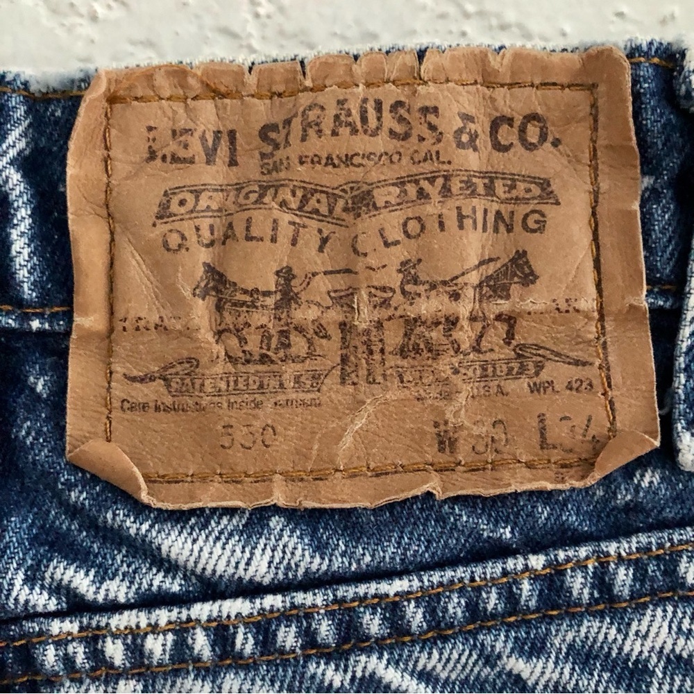 Levi's 550 Orange Tab Vintage 80's USA Made Acid Wash Denim Jeans 28x33 - Picture 10 of 17